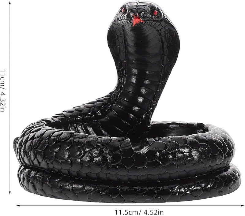 Black Serpent Resin Ashtray Desktop Ornament Home Office Decor Gift for Snake Enthusiasts - Image 2
